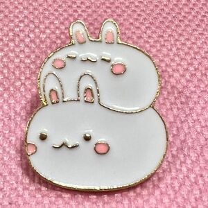 Kawaii Stacking marshmallow bunnies enamel pin